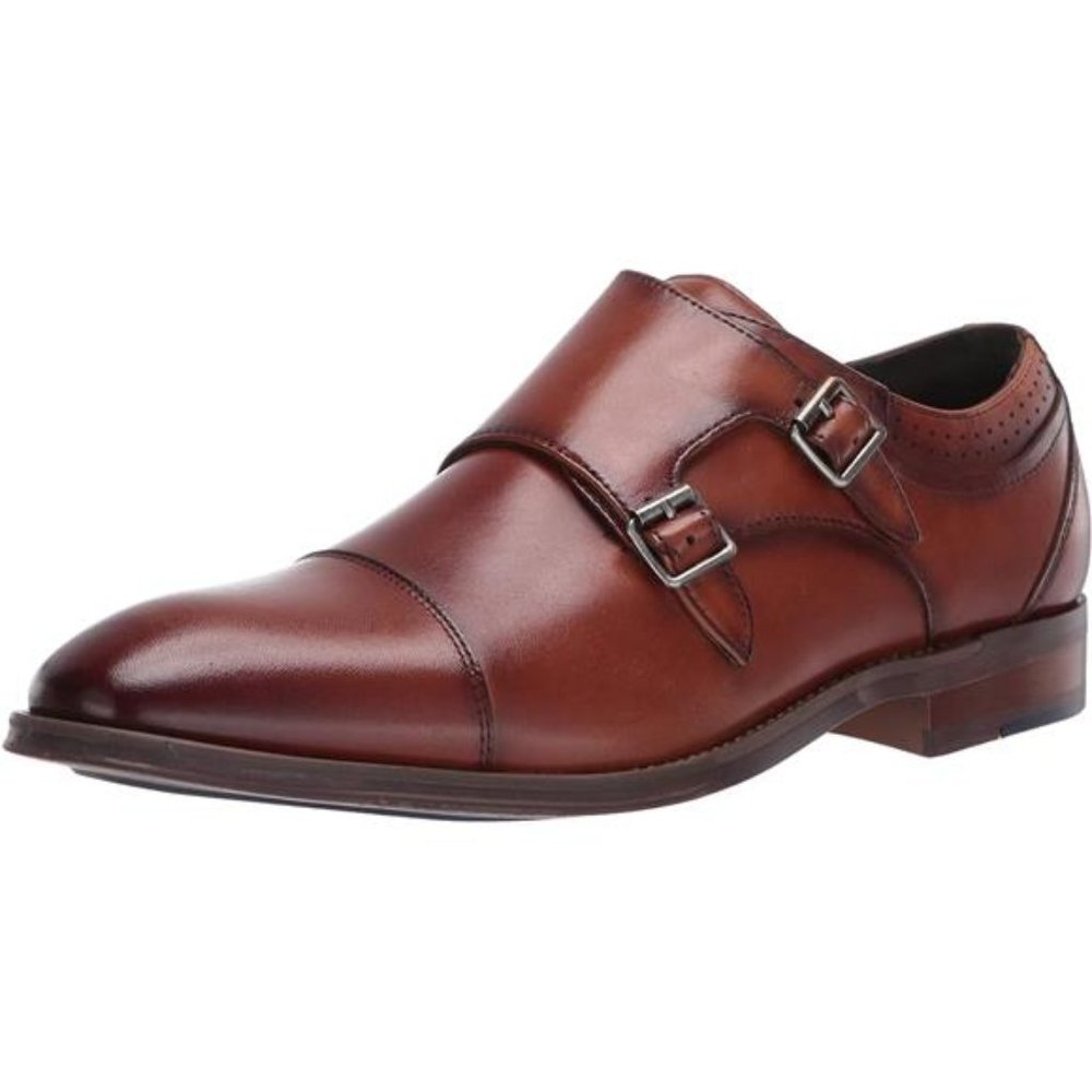 STACY ADAMS Men's Bayne Cap-Toe Double Monk Strap Loafer
